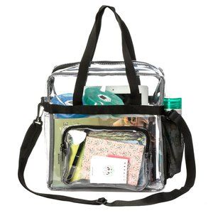 12" Clear Messenger Bag Heavy Duty See Through Tote Stadium Approved PVC